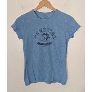 Pittsburgh Penguins Women's Small S Baby Blue Tee T-shirt NHL Hockey (#6)